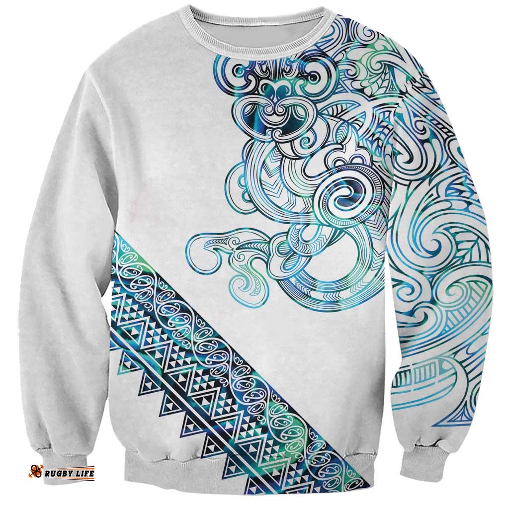 Kahui Whetu Paua shell Kowhaiwhai Taniko Personalised Sweatshirt Taniwha Maori Tribal Style LT9