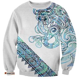 Kahui Whetu Paua shell Kowhaiwhai Taniko Personalised Sweatshirt Taniwha Maori Tribal Style LT9