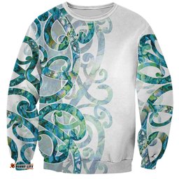 Paua Shell Maori Sweatshirt Koru Kowhaiwhai LT7