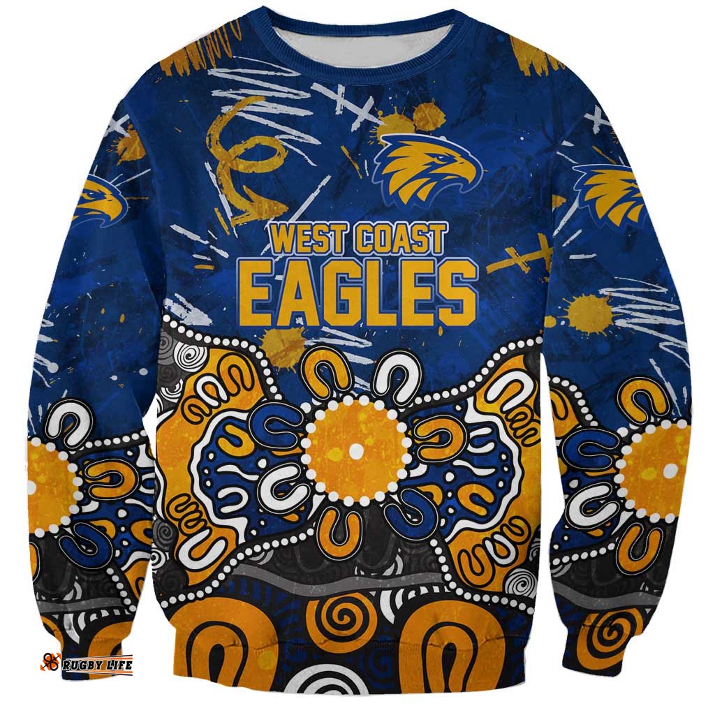 Personalized West Coast Eagles Sweatshirt Aboriginal Dot Painting Graffiti Style TS04