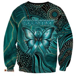 Personalised Ovarian Cancer Awareness Sweatshirt This Is What A Fighter Looks Like DT05