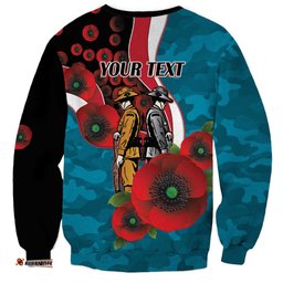 Port Power ANZAC Personalised Sweatshirt Lest We Forget Poppy Camo LT9