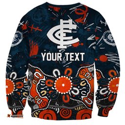 Personalized Carlton Blues Sweatshirt Aboriginal Dot Painting Graffiti Style TS04