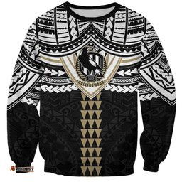 Personalized Collingwood Magpies Sweatshirt Polynesian Tribal Pattern Heritage Football TS04