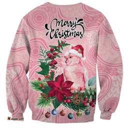Watercolor Pink Galah Flowers Sweatshirt Australia Christmas Vibes LT9