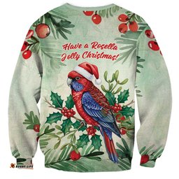 Watercolor Floral Crimson Rosella Sweatshirt Its Aussie Christmas Time! LT9