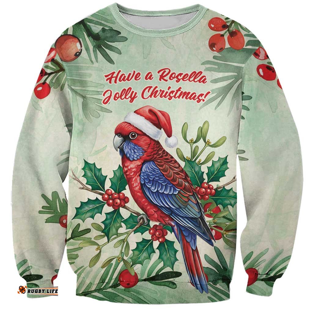 Watercolor Floral Crimson Rosella Sweatshirt Its Aussie Christmas Time! LT9
