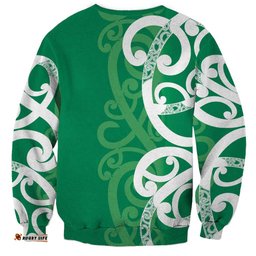 Pounamu Green Maori Sweatshirt Koru Kowhaiwhai LT7