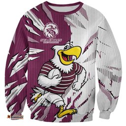 Personalized Manly Warringah Sea Eagles Sweatshirt Dynamic Lightning Mascot Rugby Australia TS04