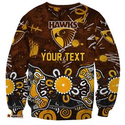 Personalized Hawthorn Hawks Sweatshirt Aboriginal Dot Painting Graffiti Style TS04