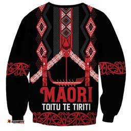 Toitu Te Tiriti Waitangi Sweatshirt Black Wharenui House LT9