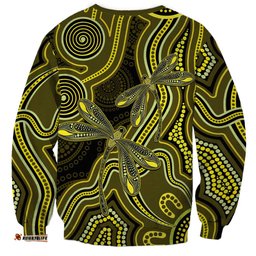 Yellow Indigenous Dragonfly Australia Sweatshirt Aboriginal Art LT14
