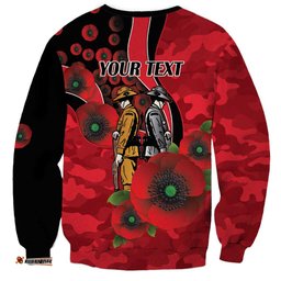 St Saints ANZAC Personalised Sweatshirt Lest We Forget Poppy Camo LT9