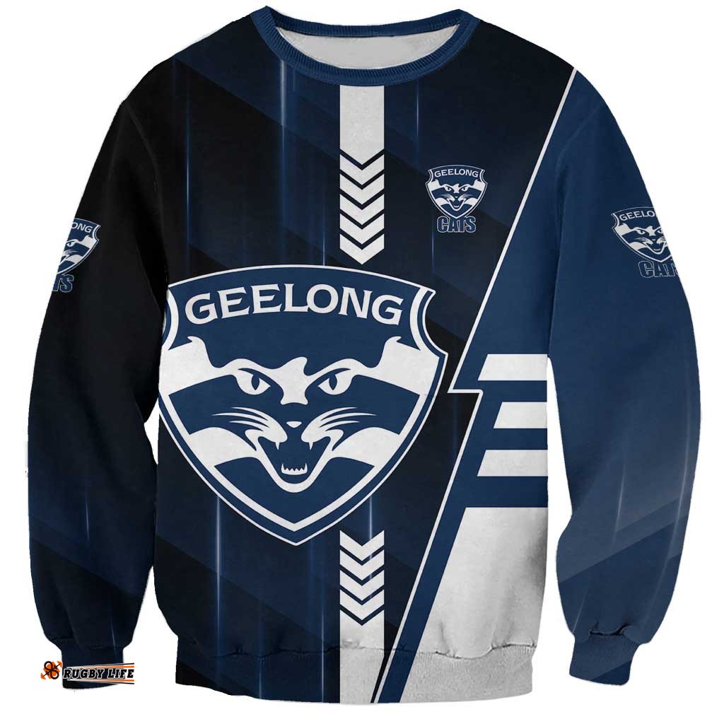 Personalized Geelong Cats Sweatshirt Modern Geometric Sports Graphic Style TS04