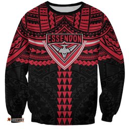 Personalized Essendon Bombers Sweatshirt Polynesian Tribal Pattern Heritage Football TS04