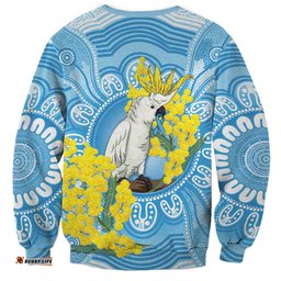 World Diabetes Day Australia Sweatshirt Yellow-crested Cockatoo Golden Wattle Aboriginal LT14