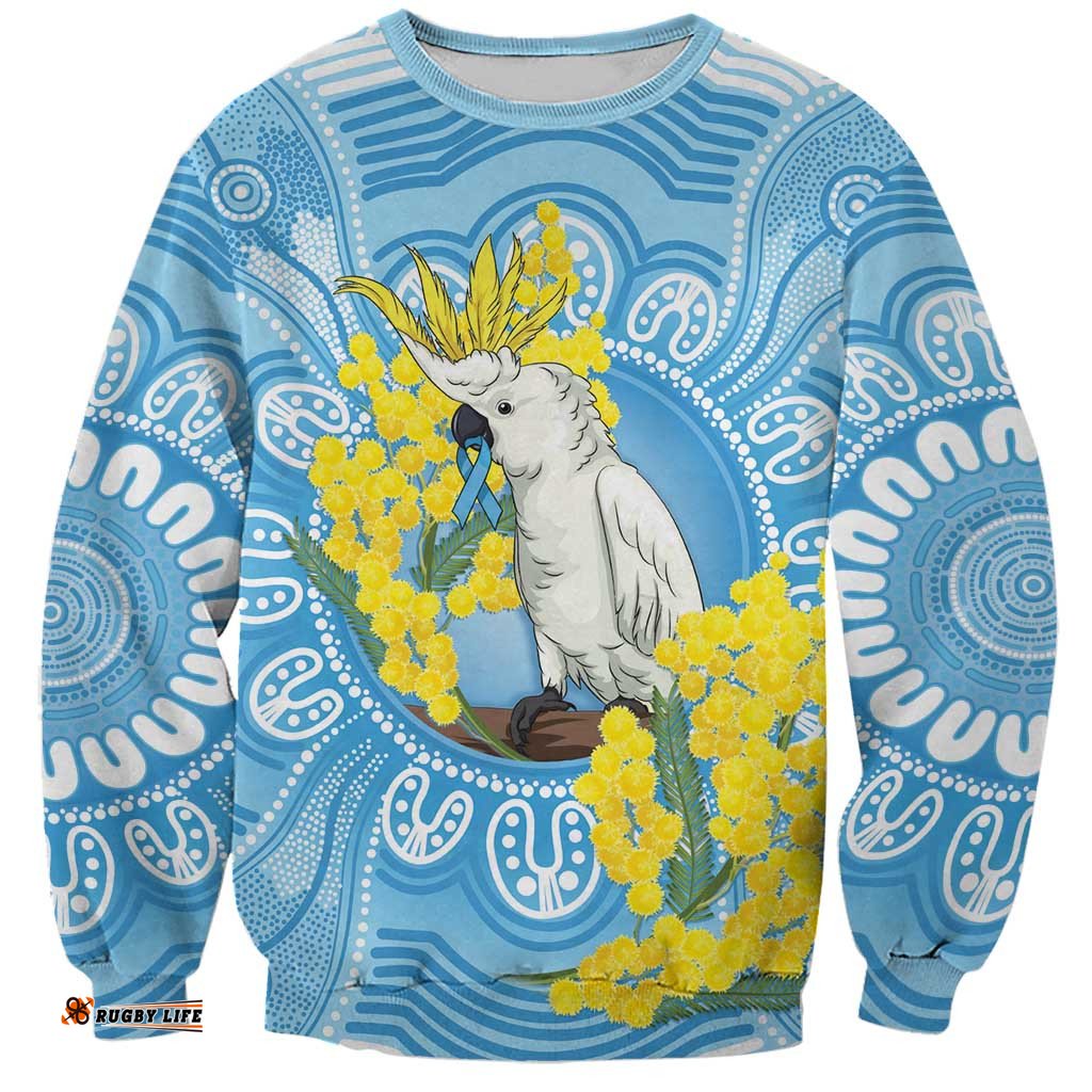 World Diabetes Day Australia Sweatshirt Yellow-crested Cockatoo Golden Wattle Aboriginal LT14