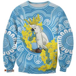 World Diabetes Day Australia Sweatshirt Yellow-crested Cockatoo Golden Wattle Aboriginal LT14