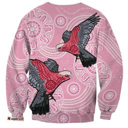 Pink Galah Aussie Aboriginal Sweatshirt Soaring High LT7