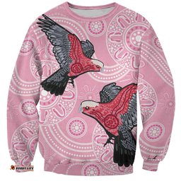 Pink Galah Aussie Aboriginal Sweatshirt Soaring High LT7