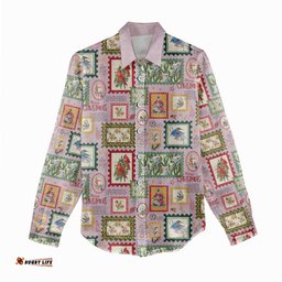 Aussie Birds Christmas La La Land Women Casual Shirt Pink Vintage Stamp Edition LT9