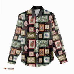 Aussie Birds Christmas La La Land Women Casual Shirt Black Vintage Stamp Edition LT9