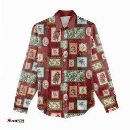 Aussie Birds Christmas La La Land Women Casual Shirt Red Vintage Stamp Edition LT9
