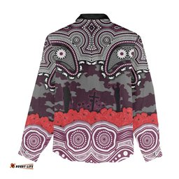 ANZAC Day Manly Warringah Sea Eagles Women Casual Shirt Military Memorial Aboriginal Indigenous Art TS04