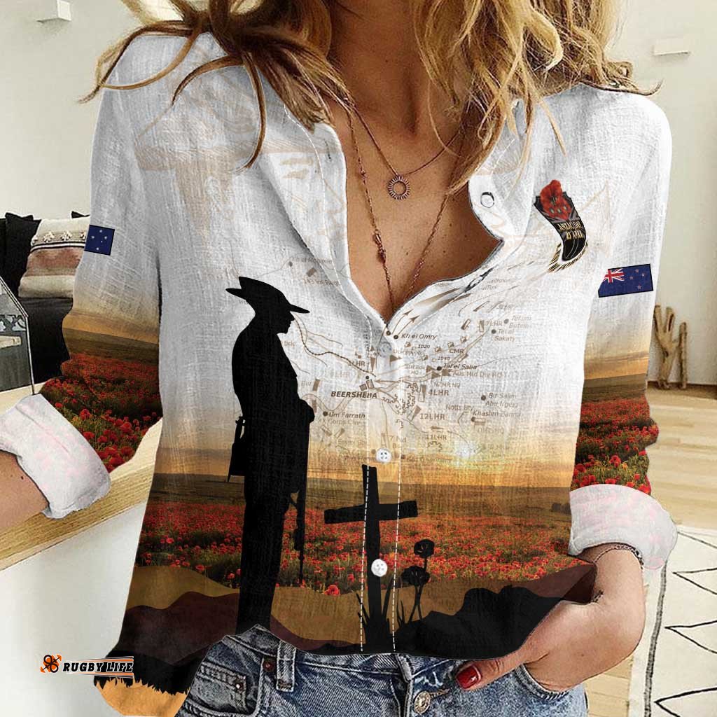 Australia And New Zealand ANZAC Day Women Casual Shirt Battle Of Beersheba LT05