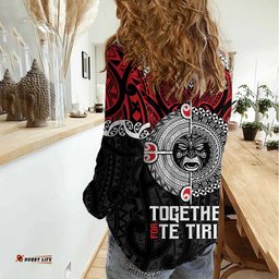 Aotearoa and Tonga Mo Te Tiriti Women Casual Shirt New Zealand Honour The Treaty Ake!Ake!Ake! LT9