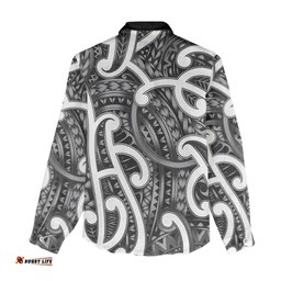 Aotearoa Maori Kowhaiwhai Women Casual Shirt Kiwikiwi Puhoro and Patiki LT9