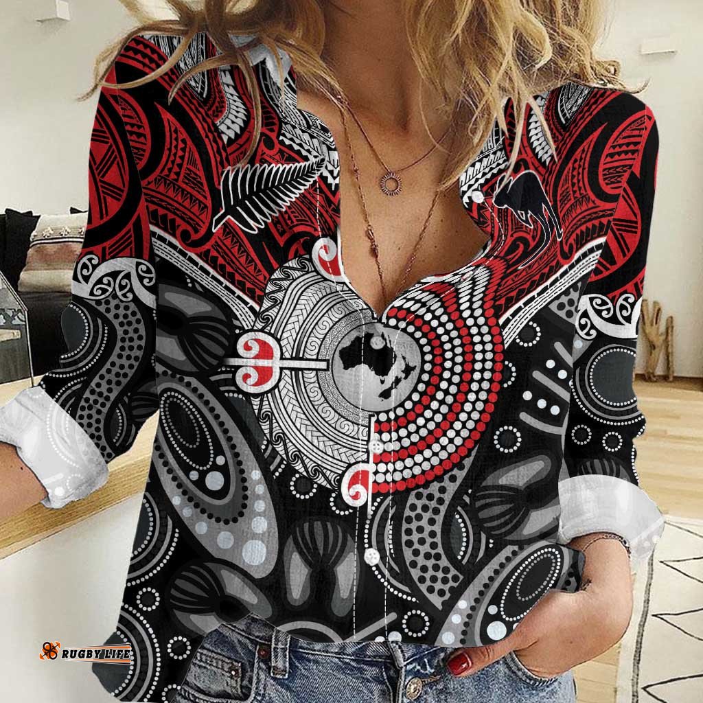 Aotearoa and Australia Women Casual Shirt New Zealand Honour The Treaty Ake!Ake!Ake! LT9
