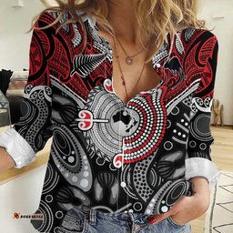 Aotearoa and Australia Women Casual Shirt New Zealand Honour The Treaty Ake!Ake!Ake! LT9