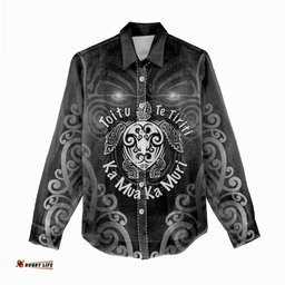 Aotearoa Toitu Te Tiriti Women Casual Shirt Ka Mua Ka Muri LT05