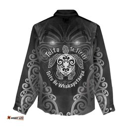 Aotearoa Toitu Te Tiriti Women Casual Shirt Ka Mua Ka Muri LT05