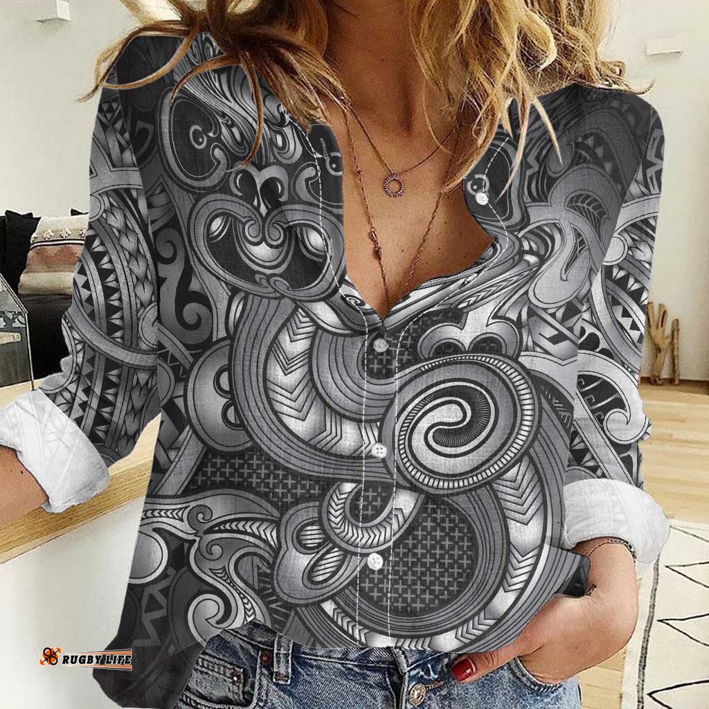 Aotearoa Maori Hei Tiki Women Casual Shirt Kiwikiwi Kowhaiwhai Puhoro Motif LT9
