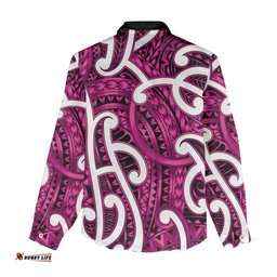 Aotearoa Maori Kowhaiwhai Women Casual Shirt Mawhero Puhoro and Patiki LT9