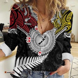Aotearoa and Niue Mo Te Tiriti Women Casual Shirt New Zealand Honour The Treaty Ake!Ake!Ake! LT9
