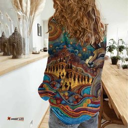 Aboriginal Dreamtime Stories Land Women Casual Shirt LT9