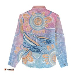 Aussie NAIDOC Week Pastel Women Casual Shirt Dreaming Whales LT7