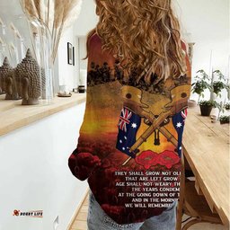 ANZAC Day Lest We Forget Women Casual Shirt Australian Veterans Remembrance Tribute LT18