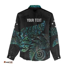 Aotearoa Personalized Lawn Bowls Maori Women Casual Shirt New Zealand Paua Shell Tribal Silver Fern LT7