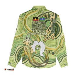 2026 NAIDOC Week 50 Years Deadly Women Casual Shirt Flows of Time LT7