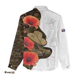 Australia ANZAC Day Women Casual Shirt Boots And Slouch Hat Lest We Forget LT14