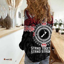 Aotearoa Proud To Be Maori Women Casual Shirt New Zealand Fight Together LT9