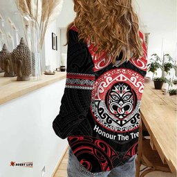 Aotearoa Toitu Te Tiriti Women Casual Shirt Haka Tiki Honour The Treaty LT14