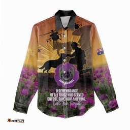 Animal War Heroes Australia ANZAC Day Women Casual Shirt We Will Always Remember Them LT14
