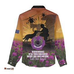 Animal War Heroes Australia ANZAC Day Women Casual Shirt We Will Always Remember Them LT14