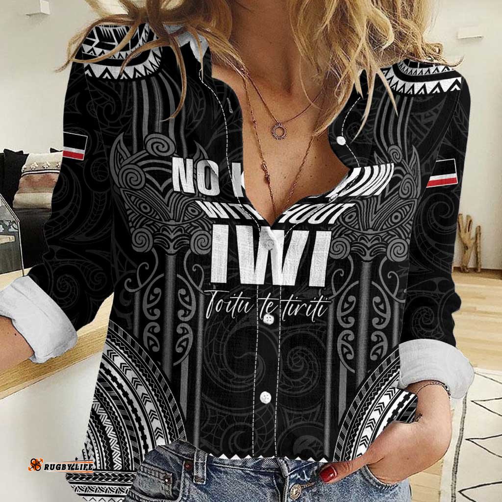 Aotearoa Toitu Te Tiriti Women Casual Shirt No Kiwi Without Iwi LT05
