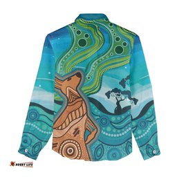 Aussie Aurora Borealis Aboriginal Art Women Casual Shirt LT7
